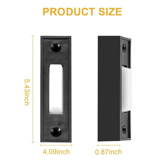 2Pcs Universal Garage Door Opener Switch 41A4166 Lighted Wall Mounted Push Button Black Finish with White Center