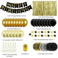 thumbnail image 2 of Decoraciones de cumpleaños para hombres, decoraciones de fiesta en negro y dorado, decoraciones de feliz cumpleaños para niños con pancarta, suministros para fiestas de cumpleaños JAMW Sencillez, 2 of 5