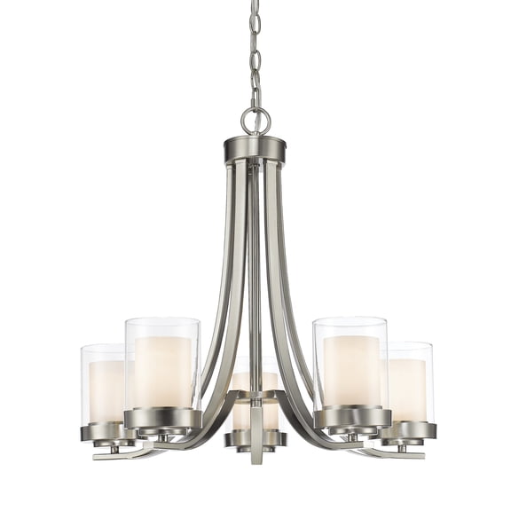 Z-Lite Willow 5 Light Chandelier in Brushed Nickel