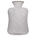 thumbnail image 1 of Botella de agua caliente con funda para bolsillo para las manos Bolsa de agua de PVC sin Bpa de 2,0 l, material superior inodoro, gris, 1 of 3