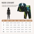 thumbnail image 3 of KLL Fluorescent Wolf Print Women's Long Sleeve Pajamas with Pants Sleepwear Loungewear 2 Set-Large, 3 of 7