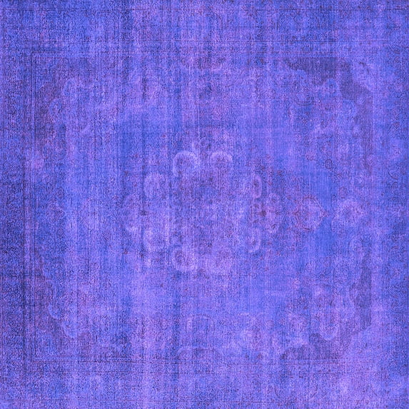 Ahgly Company Indoor Square Oriental Purple Industrial Area Rugs, 7' Square