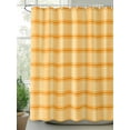 thumbnail image 3 of Yellow Orange Checkered Waterproof Fabric Shower Curtain, Farmhouse Buffalo Plaid Striped Shower Curtain for Bathroom Curtains Bathtubs Hotel Washable Shower Curtains with 12 Hooks Standard 66x72, 3 of 6