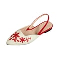 thumbnail image 2 of KEVCHE Chinese Style Embroidered Chunky Low Heel Shoes for Women, European American Slingback Sandals with Pointed Toe, Soft Sole Flats for Women, 2 of 5