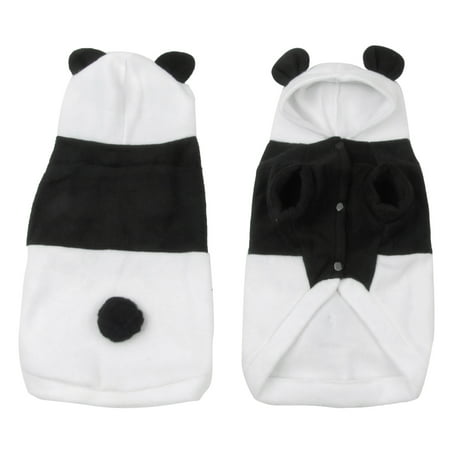 Unique Bargains Winter Hooded Press Stud Button Panda Type Pet Dog Doggie Coat Jacket Size XL