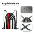 thumbnail image 3 of Yiaed Firefighters USA Flag Print Drawstring Bags Drawstring Backpack Bulk String Back Pack Gym Sport Bag-Small, 3 of 5