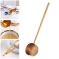 thumbnail image 1 of Ladle Long Handle,Heavy Duty Stainless Steel Soup Ladles Cooking Utensils,80ml Metal Gold Wear-resistant Spoon,Kitchen Dipper Spoon Multi-use Cooking Utensil for Hot Oil and Water Soup(Gold), 1 of 8