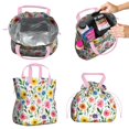 thumbnail image 2 of Floral Pattern Drawstring Lunch Bag Women - Drawstring Lunch Bag Insulated for Work Office - Stain-Resistant Large Lunchbags for Women with Multi-Pockets, 2 of 6