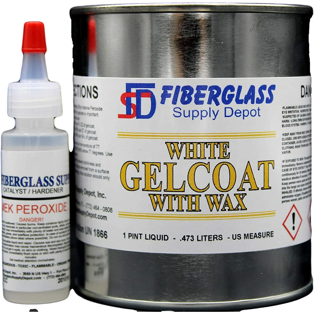 Fiberglass Supply Depot Inc. White Gelcoat with Wax Pint with 15cc