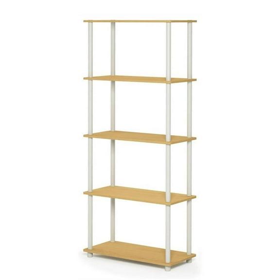 Maklaine Turn-N-Tube Wood 5-Tier Multipurpose Shelf Display Rack - Beech/Natural
