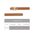 thumbnail image 4 of INSPIRE CHIC Women Reversible Faux Leather Belts, 0.5" Width Extra Skinny Thin Belt Butterfly Gold Buckle Waistband for Dress 43.3x0.5"(LxW) Red Brown, 4 of 6