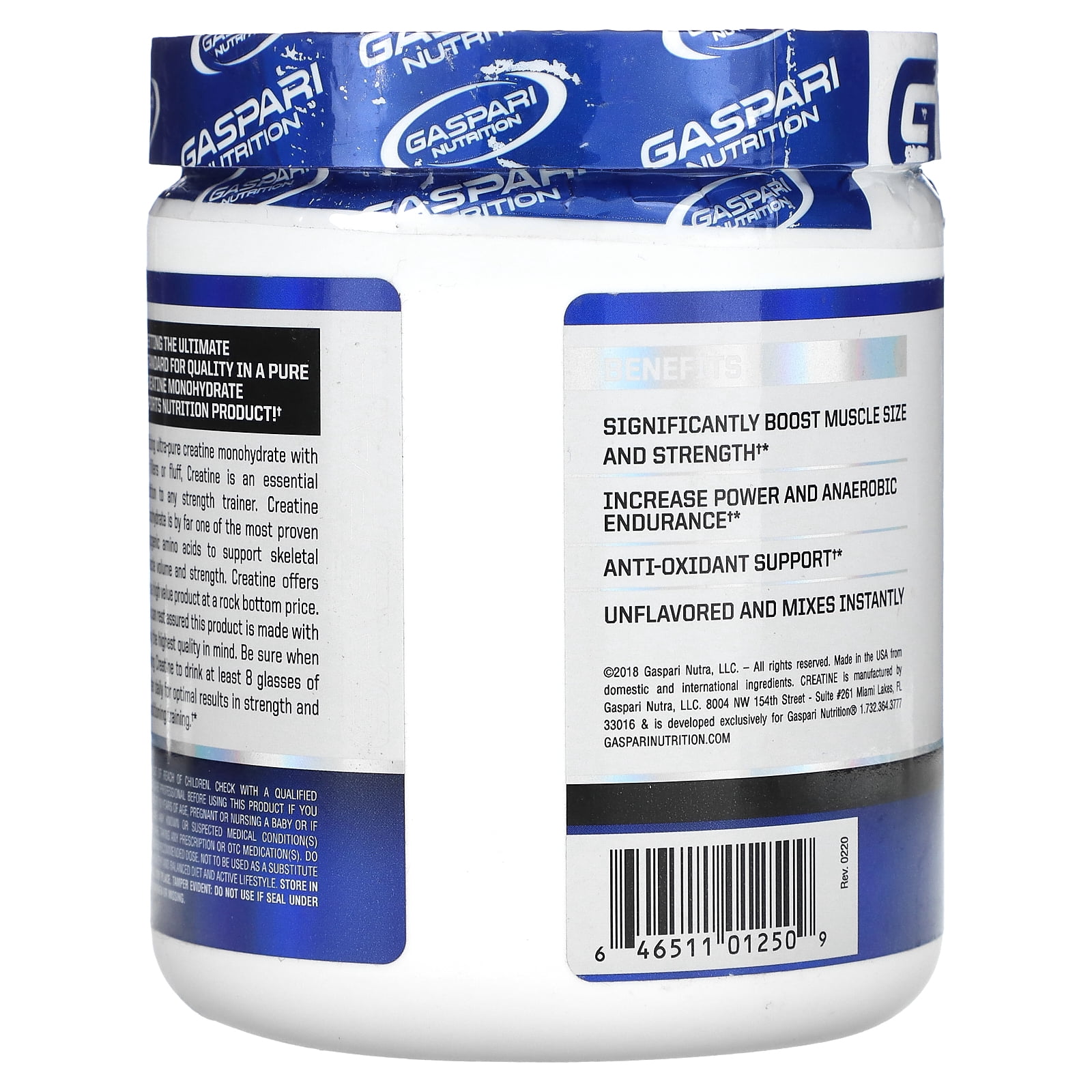 Gaspari Nutrition Creatine, Unflavored, 300 g