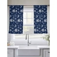 thumbnail image 5 of Coastal Holiday Sheer Curtains 54 Inch Long 2 Panels, Ocean Coconut Tree Surfing Boat Navy Blue Light Filtering Rod Pocket Curtains, Sheer Voile Drapes for Living Room Bedroom, 52"x54", 5 of 8
