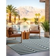 thumbnail image 4 of Unique Loom Outdoor Striped Collection Area Rug - Striped (10' Square Blue/Ivory), 4 of 6