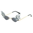 thumbnail image 2 of Gafas de sol BLESIY Decoración de perlas Marco dorado Resistencia al impacto Cómodo de usar Decoración Gris, 2 of 7