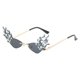 thumbnail image 1 of Gafas de Sol Sin Montura para Mujer Yinane Forma de Llama Decoración de Perlas Marco Dorado Gris, 1 of 2
