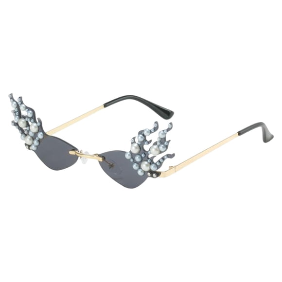 Gafas de sol Sunnimix Decoración de perlas Marco dorado Resistencia al impacto