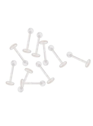 20 Pair Invisible Clear Plastic Stud Earrings Acrylic Post Silicone Back  Ear Pin