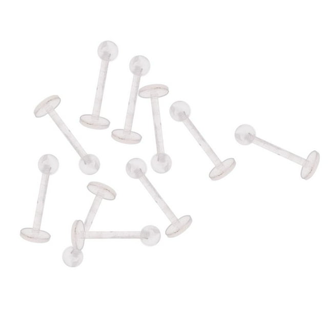 10 Pcs 18G Clous de Rétention en Acrylique Transparent pour Lèvres Labret Oreilles Bijoux de Corps
