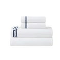 thumbnail image 3 of Superior Harrison Embroidered Cotton Bed Sheet Set, California King, White/Navy Blue, 3 of 11