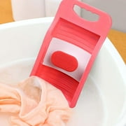 Small Washboard Cleaning Tool, Non-Slip Scrubber Board for Household, Travel, Baby Clothes, Towels, Toilets , Pink Pink-18cmx32cmx8cm