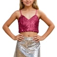 thumbnail image 5 of Bmisegm Cute Summer Tops Kids' Adjustable Elastic Band Crop Top Summer Blouses for Over Ages 503_Red,5-7 Years, 5 of 5