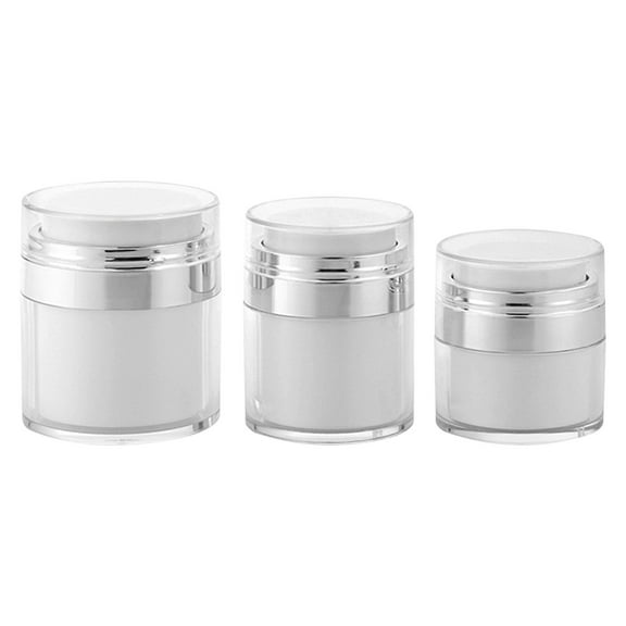 Airless Pump Bottle Empty Airless Cosmetic Container, Airless Pump Jars 15/30/50Ml, Vacuum Cream Box Press Type Face Cream Sub-Bottling Vacuum Press Bottle,Refillable Cream Makeup Accessories