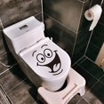 thumbnail image 2 of 2Pcs Toilet Sticker Funny Cartoon Toilet Sticker Toilet Seat Sticker Smiley Face Toilet Stickers Bathroom Door Seat PVC, Removable, 2 of 5