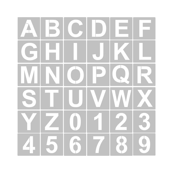 Lixada 36pcs 4 Inch Reusable Washable Letter and Number Alphabet Stencils Environment-friendly PET Art Craft Templates for Painting On Wood Home Sign