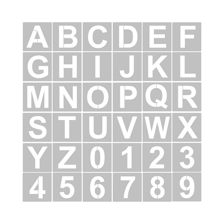 Carevas 36pcs 4 Inch Letter and Number Stencils Reusable Washable