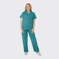 thumbnail image 4 of SPECTRUM UNIFORMS Scrub Tops Medical Unisex V-Neck Yoga Soft Fabric Medical Professionals Hospital and Lab Workwear Nurse Top Teal, 4 of 5