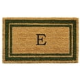 thumbnail image 1 of Calloway Mills 153041830E 18 x 30 in. Sage Green Border Monogram Rectangular Doormat, Natural - Letter E, 1 of 1