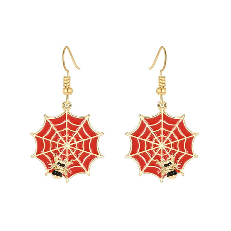 Red and gold earrings on sale costume jewelry
