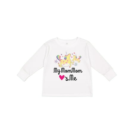 

Inktastic MomMom Loves Me Unicorn Gift Toddler Toddler Girl Long Sleeve T-Shirt