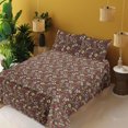 thumbnail image 2 of Ambesonne Abstract Fitted & Flat Sheet with Shams 4 Pcs Set, Modern Jumble Dots Print, King, Pink Pale Yellow and Brown, 2 of 5