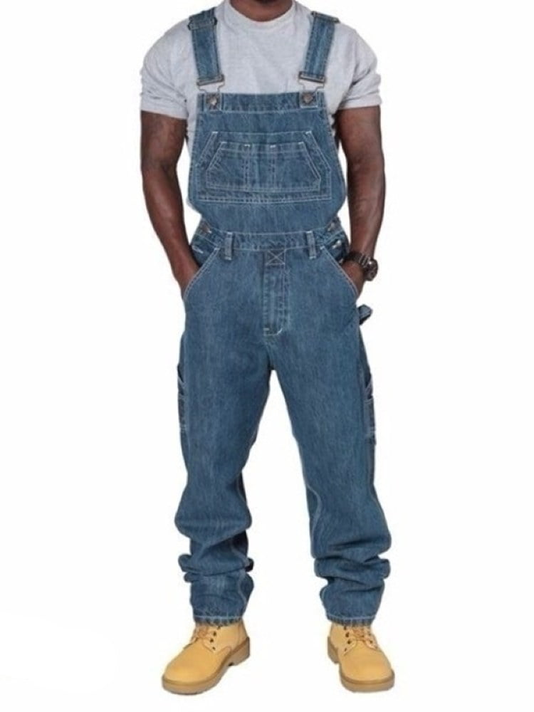 Men Fashion Denim Overalls Casual Man Jeans Overalls Jumpsuit Walmart