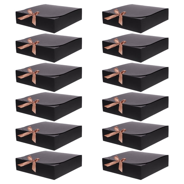 12 cajas de regalo con tapas para regalos, cajas de regalo de papel kraft.