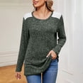 thumbnail image 3 of Scyoekwg Womens Tunic Tops Crew Neck Stripe Brushed Tunic Sweatshirts Loose Long Sleeve T Shirts Dressy Casual Blouses Fall Trendy Solid Color Lightweight Pullover (Army Green,XL), 3 of 7