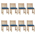 thumbnail image 2 of vidaXL 1/2/4/6/8x Solid Wood Teak Patio Chairs with Cushions Multi Colors, 2 of 68