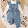 thumbnail image 2 of WXFAZCVU Baby Girl Clothes Fall Outfits Soft Long Sleeve Top and Overall Pants Clothing Set Size 12-18 Months, 2 of 4