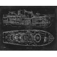 thumbnail image 2 of Stevens, Carole 18x15 Gold Ornate Wood Framed with Double Matting Museum Art Print Titled - Boat Blueprint 1 blk, 2 of 4