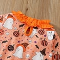 thumbnail image 6 of Hotiary 1-8T Toddler Kids Halloween Outfit Girls' Elf Printed Lace Sleeves Pullover and Stripe Long Pants Two-Piece Set, 6 of 13