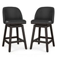 thumbnail image 4 of LUE BONA 26'' Swivel Bar Stools Set of 2, Counter Stools with Back & Footrest for Kitchen,Black, 4 of 8