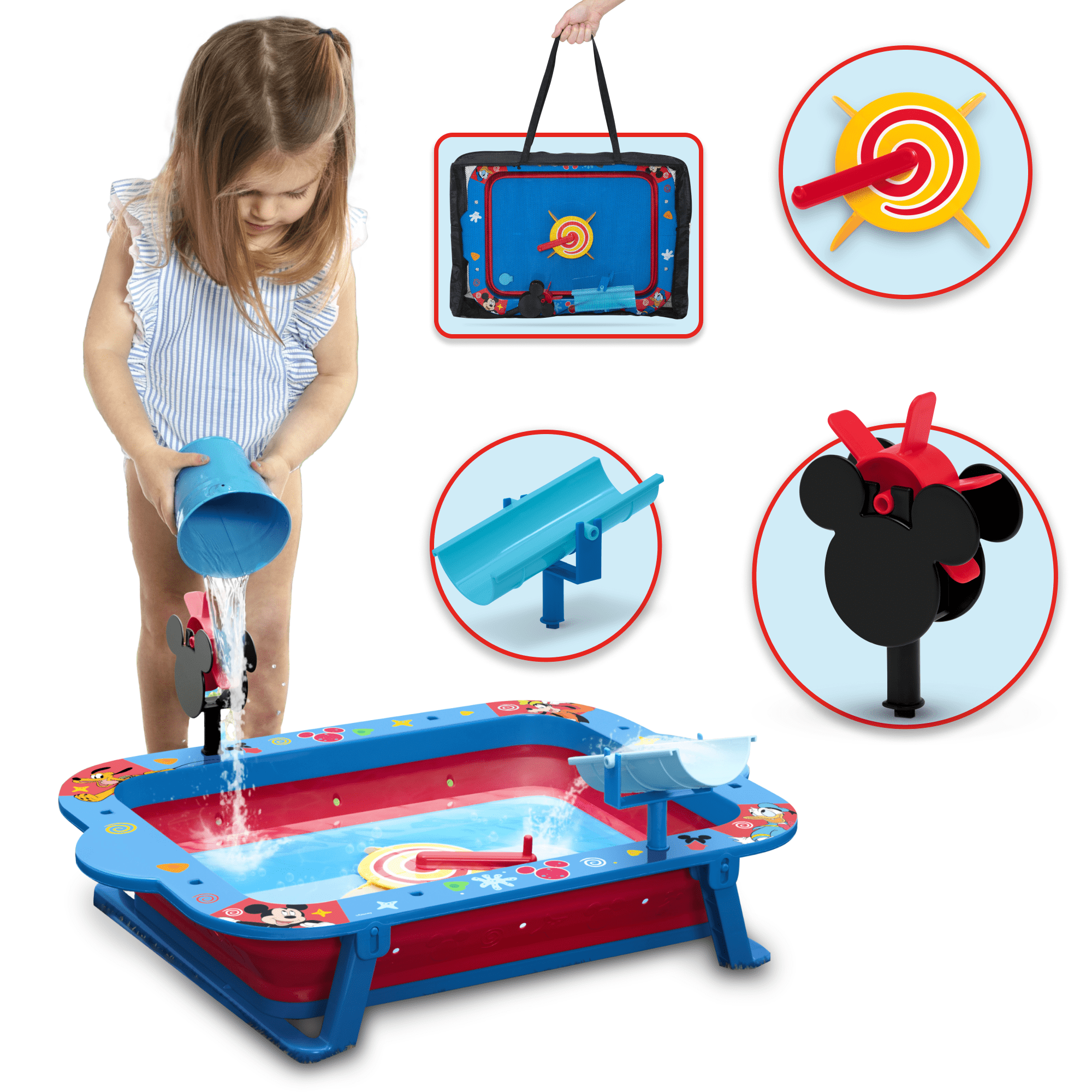 Disney Mickey Mouse Water Activity Table by Delta Children - Collapsible & Portable - Ideal for Travel, Blue