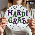 thumbnail image 4 of Ullo0ord 2D Flat Craig Bachman, 8*8in Metal Sign Glitter Mardi Gras Wall Door Hanger Sign, 4 of 6