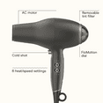 thumbnail image 3 of INFINITI PRO CONAIR FloMotion Pro Hair Dryer, Black, Diffuser and Concentrator Attachments, 3 of 11