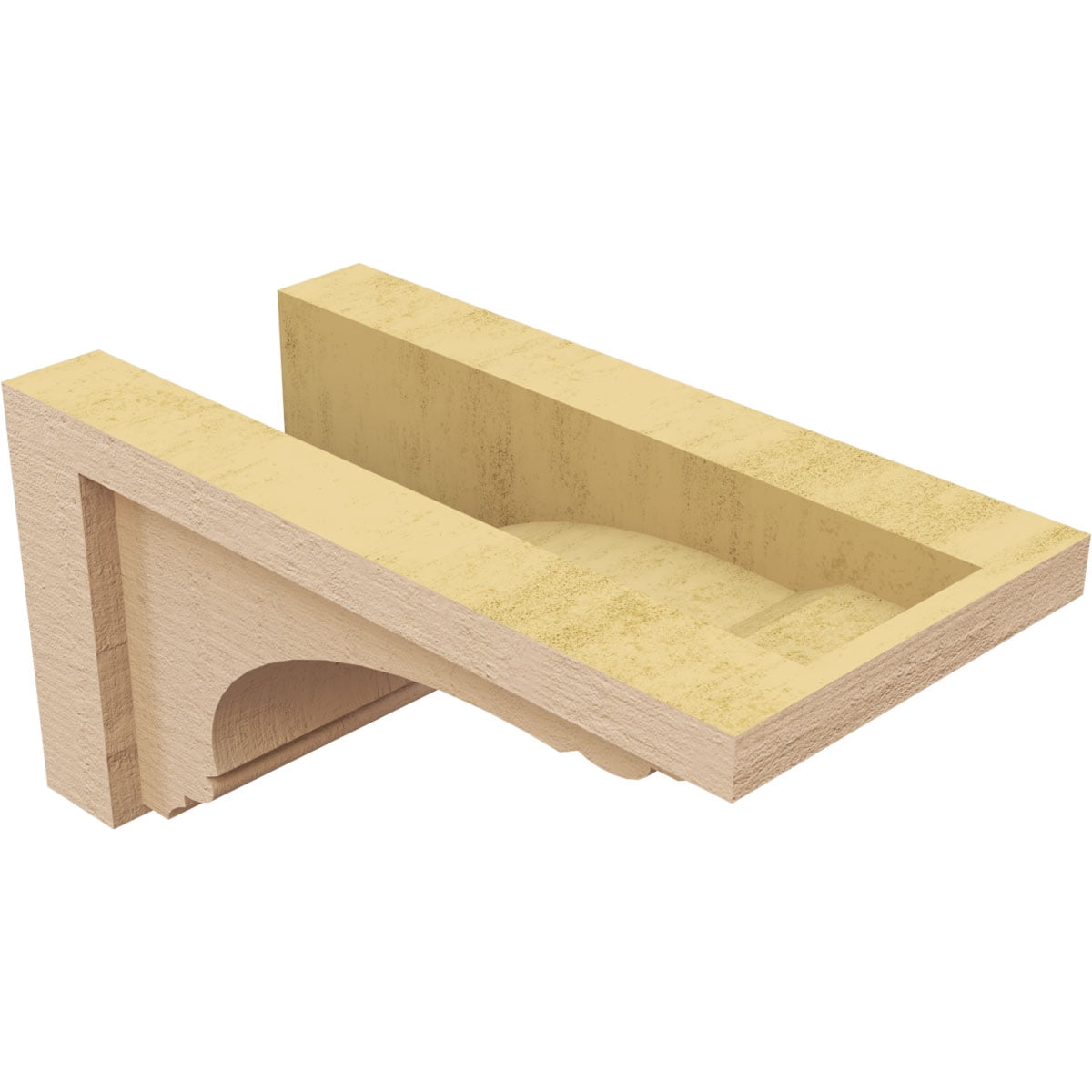 6"W x 12"D x 6"H Wide Warren Rough Cedar Woodgrain TimberThane Corbel, Primed Tan