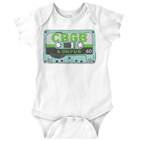 

CBGB Newborn Romper Bodysuit For Babies New York City Retro Cassette Tape 1973