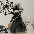 thumbnail image 4 of Witch with Spider Web Skirt Doll for Desktop Ornament, Haunted House Props, 4 of 8