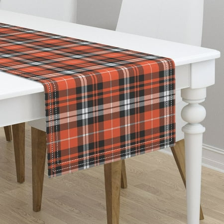Table Runner Orange Plaid Pumpkin Fall Plaid Orange,Black ...